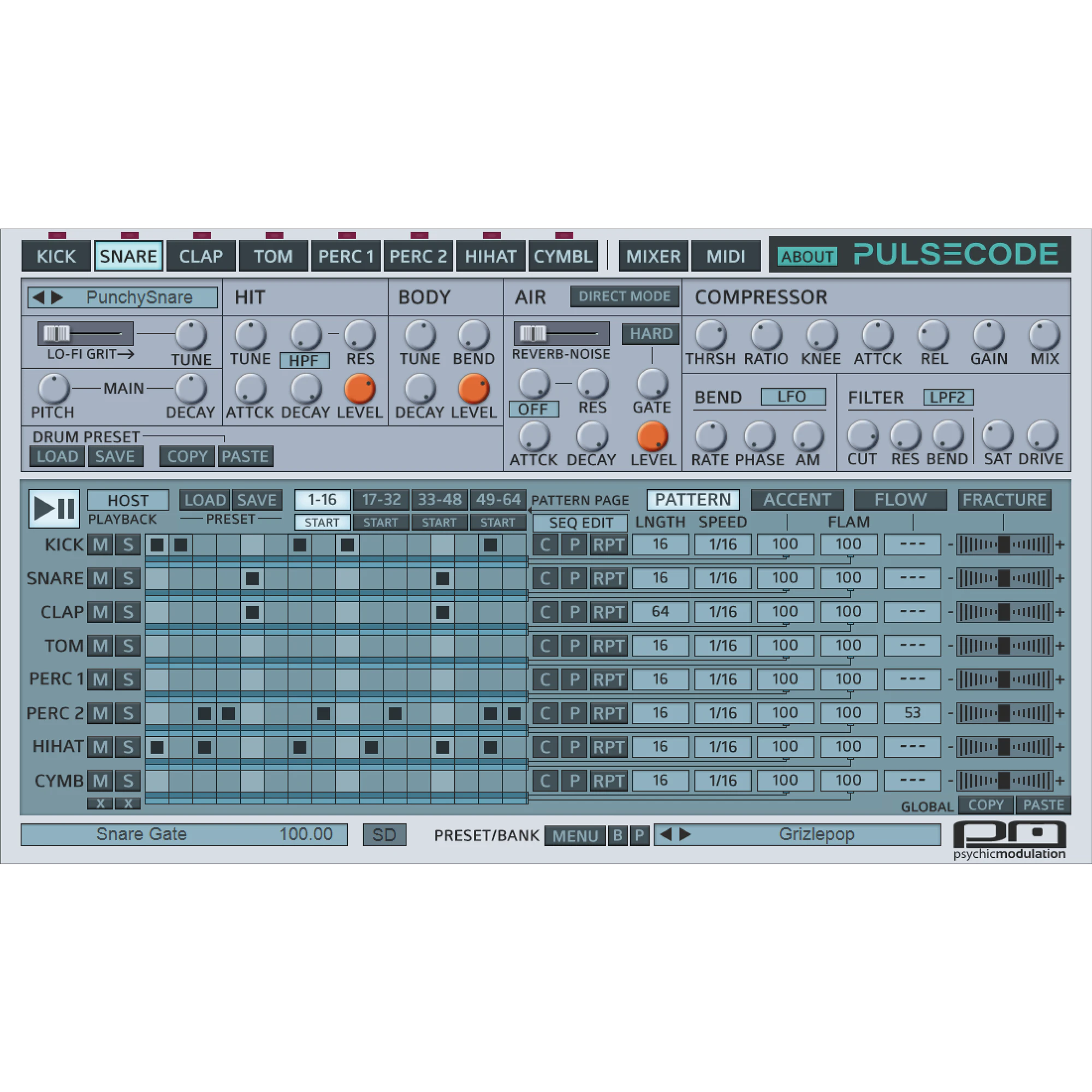 PulseCode - VST/AU PCM-Based Drum Machine | Psychic Modulation | RAD ...